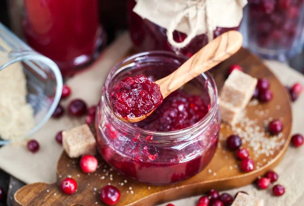 Homemade cranberry jam — Stock Photo, Image