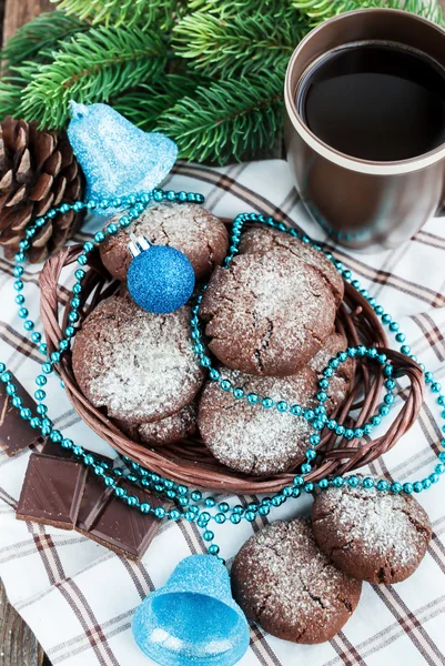 Choklad crinkles cookies — Stockfoto