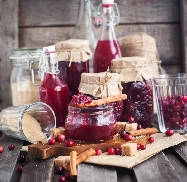 Homemade cranberry jam — Stock Photo, Image