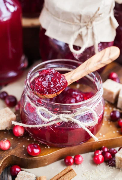 Homemade cranberry jam — Stock Photo, Image