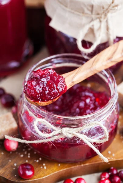 Homemade cranberry jam — Stock Photo, Image