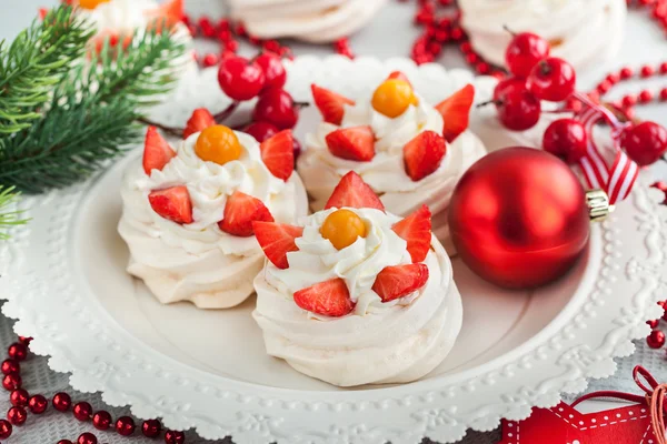 Mini Pavlova meringa torte — Foto Stock