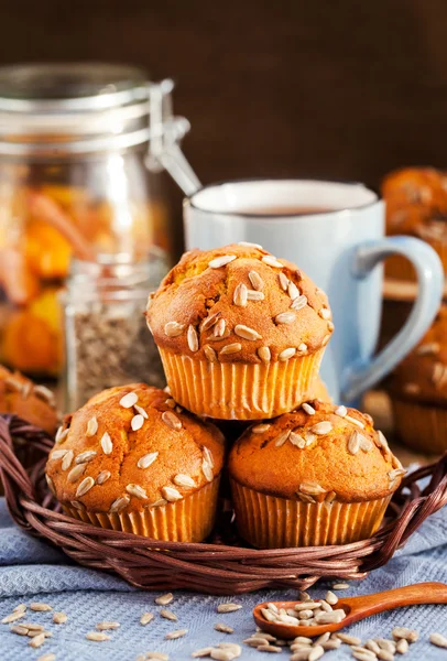 Fresh homemade delicious pumpkin muffins — Stock Photo, Image