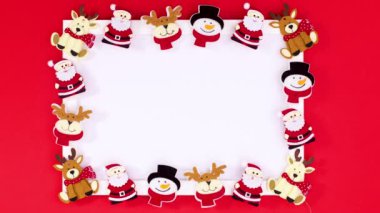 Noel çerçevesinde rengeyikleri ve Santa Clouse 'la yanıp sönen ışıklar. Hareketi durdur