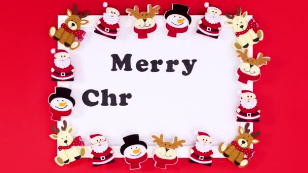 Joyeux Texte Noël Apparaissent Dans Cadre Avec Des Autocollants Noël — Video