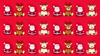 Noel geyikleri ve Noel Baba 'nın geyiği kırmızı temada bir aşağı bir yukarı hareket eder. Hareketi durdur