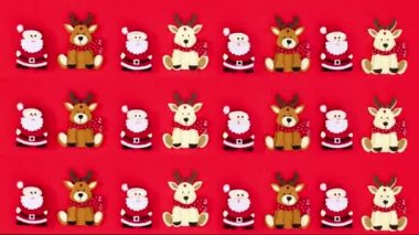 Kırmızı tema Noel Baba clouse ve dönen Noel geyikleriyle dolu. Hareketi durdur