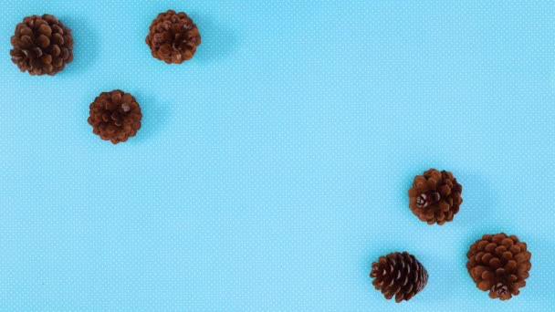 Paper Envelope Wishes Blinking Lights Pine Cones Snowflakes Stop Motion — Stock Video