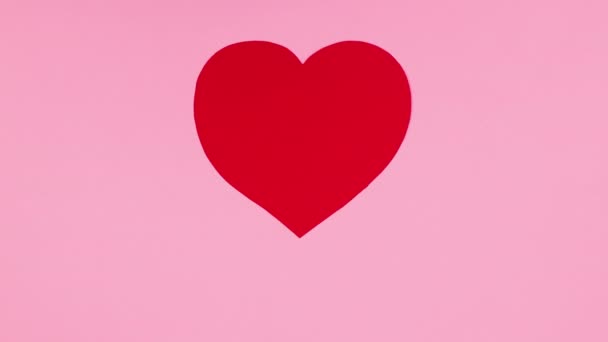 Coração Dia Valentim Move Tema Rosa Pastel Parar Movimento — Vídeo de Stock