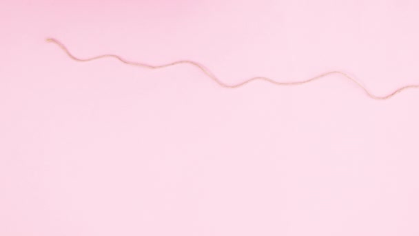 情人节浪漫的装饰用绳子勾起的纸 停止运动 — 图库视频影像
