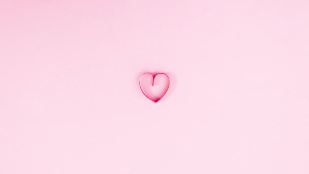 Pequeno Coração Para Dia Dos Namorados Aparecer Começar Bater Parar — Vídeo de Stock