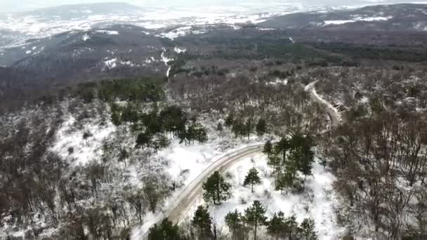 Temporada Inverno Vista Aérea Montanha — Vídeo de Stock