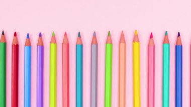 Pastel pembe temalı renkli kalemler sipariş edildi. Hareketi durdur