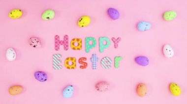 Paskalya yumurtaları mutlu paskalya metinlerinde dolaşır. Hareketi durdur