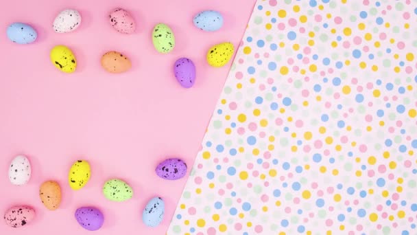 Яйця Являються Веселого Великодня Пишуть Тексти Припиніть Рух — стокове відео