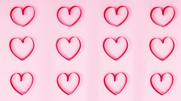 Valentijnsdag Liefde Harten Stoppen Beweging Animatie — Stockvideo