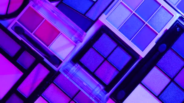 Vyrobte Kosmetické Palety Sci Futuristickými Kyberpunkovými Efekty — Stock video