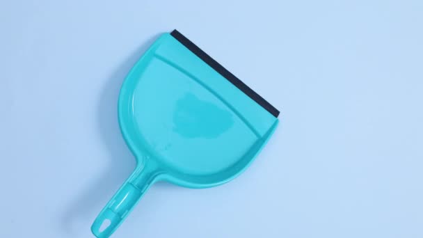 Cleaning Broom Fertilizer Blue Gloves Stop Motion — Stock Video