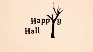 Cadılar Bayramı mesajın kutlu olsun. Mesajın ortasında korkunç bir ağaç beliriyor. Hareketi durdur