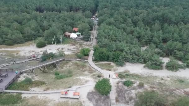 Vista Aérea Curonian Spit Verão Dia Nublado Visto Drone Voando — Vídeo de Stock