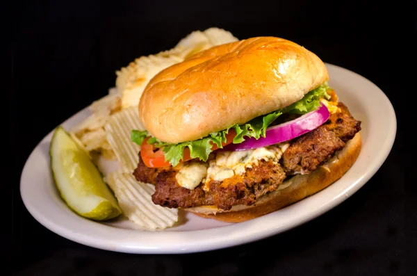 Buffalo Wing Burger — Stock Photo, Image
