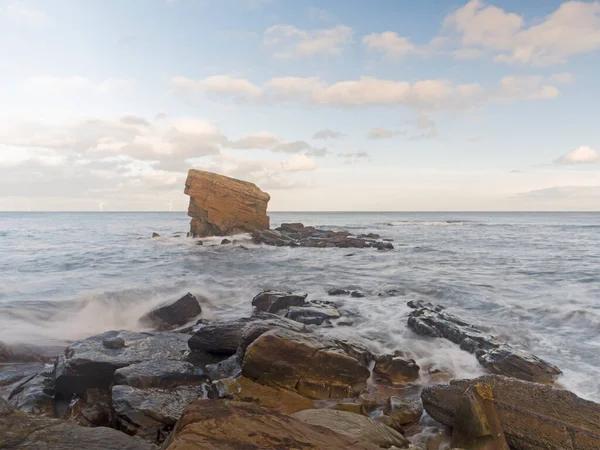 Formacja Skalna Collywell Bay Seaton Sluice Northumberland Wielka Brytania Morzem — Zdjęcie stockowe