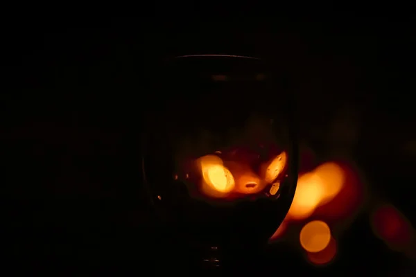 Reflection of a campfire in a glass for backgrounds — Stock Photo, Image