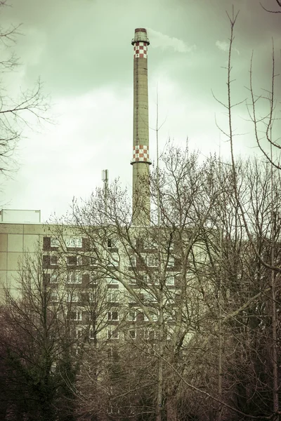 Typically chimney from east berlin in winter — Stock Photo, Image