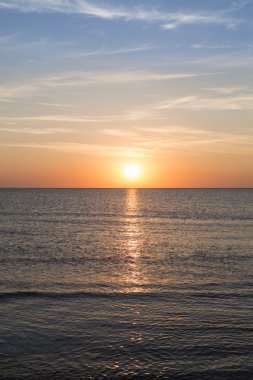 okyanus manzara arka planları için gün batımı ile