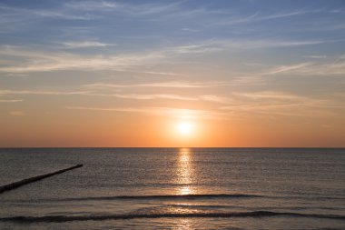 okyanus manzara arka planları için gün batımı ile