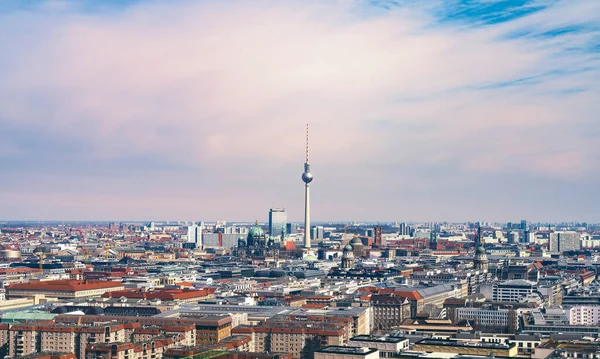 Panorama Över Berlin Med Torn Och Berliner Dom — Stockfoto