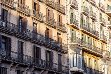 ortak eski grungy cephe Barselona oteli bulundu