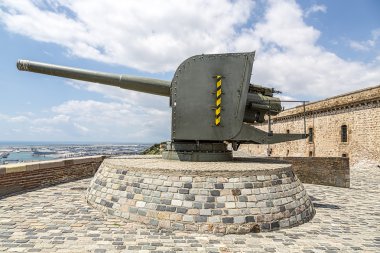 Castell de Montbejuic Barcelona, topu kale üzerinde
