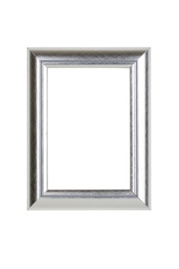 Gümüş resim çerçevesi, üzerinde beyaz izole fırçalanmış
