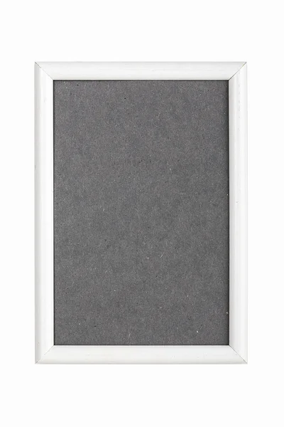 Withe picture frame with gray cardboard matte, isolated on white — Stock Photo, Image