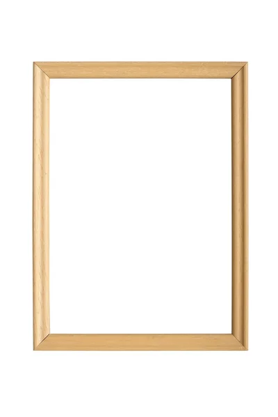 Simple wooden picture frame, isolated on white — Stock Photo, Image