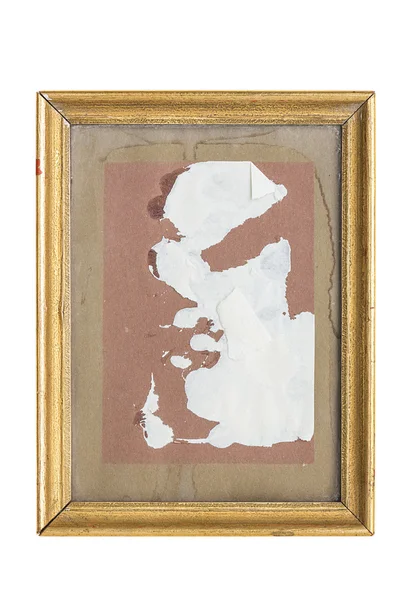 Старая, использованная золотая рамка изображения со старинным картонным матовым покрытием, iso — стоковое фото
