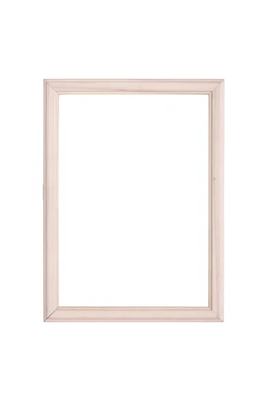 Eenvoudige houten schilderijlijst, geïsoleerd op wit — Stockfoto