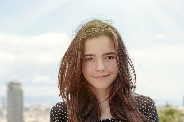 Portrait of a teenage girl in barcelona — Stock Photo, Image