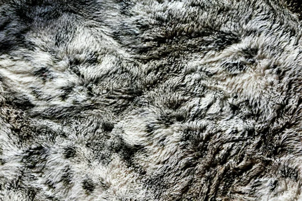Абстрактный Текстурированный Фон Хребтов Долин Черно Белом Искусственном Меховом Одеяле — стоковое фото