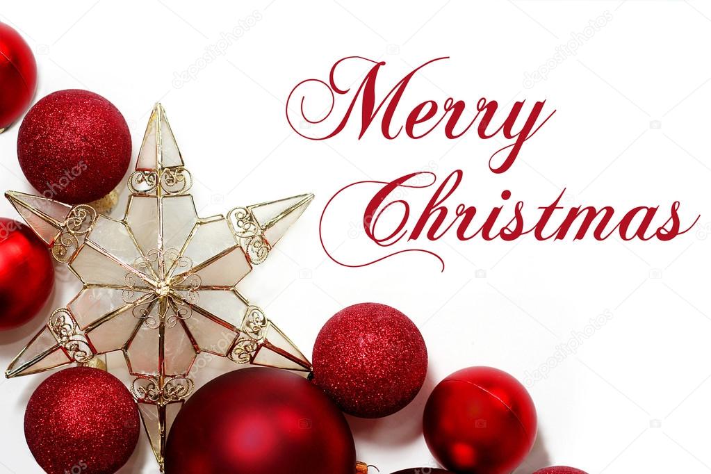 Cartel de Feliz Navidad con Ornamentos Frontera — Foto de stock