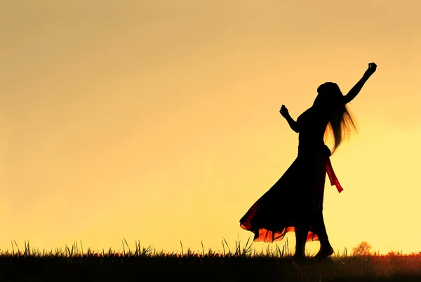 Woman Dancing Silhouette — Stock Photo, Image