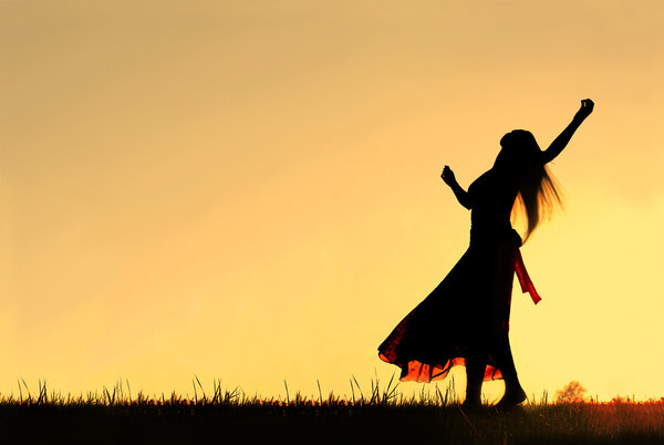 Woman Dancing Silhouette