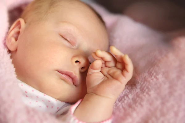 Newborn Baby Girl Sleeping — Stock Photo, Image