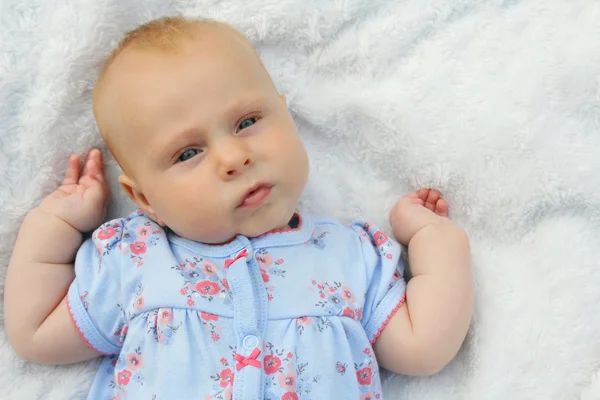 Sweet Chubby Newborn Baby Girl — Stock Photo, Image