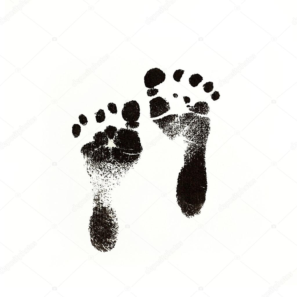 Huellas de bebé recién nacido de tinta negra: fotografía de stock ©  Christin_Lola #75754261