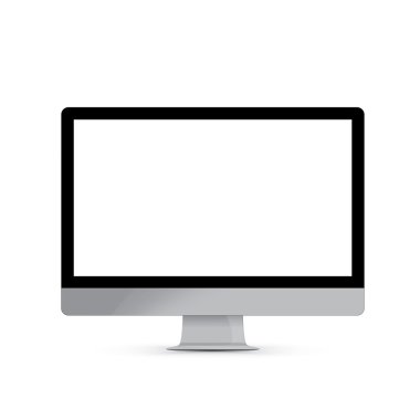 Vector illustration computer transparent screen. Pure PC screen clipart