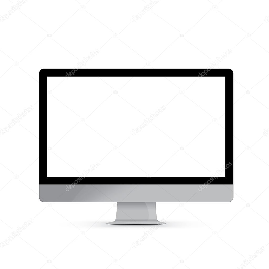 Vector illustration computer transparent screen. Pure PC screen