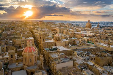 Valletta 'nın hava manzarası - Malta' nın başkenti