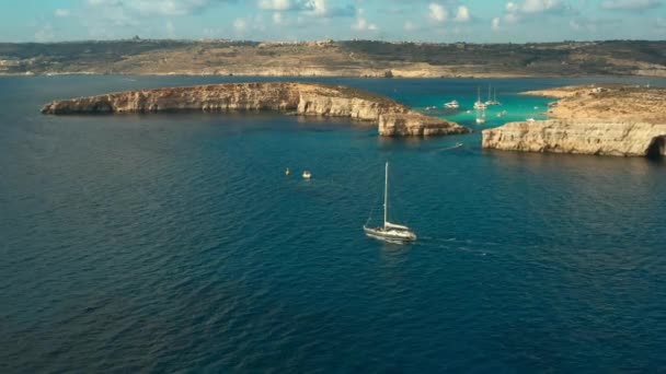 Légi Kilátás Comino Szigetre Málta — Stock videók